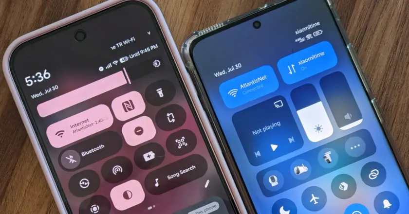 Android 16 QPR1 és HyperOS 2.3: Control Center összehasonlítás