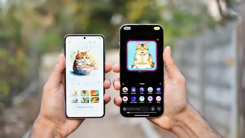 Galaxy ai vs apple intelligence image generation.webp