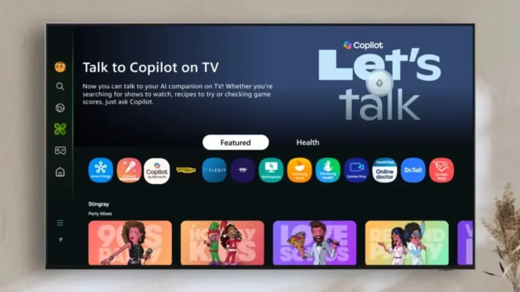 Samsung tv 2025 microsoft copilot ai assistant home screen tizen os.webp