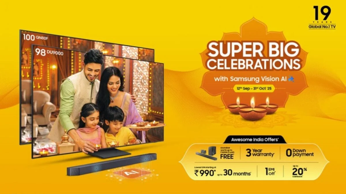 Samsung announces super big celebrations in india with discounts and other benefits on samsung vision ai tvs.webp