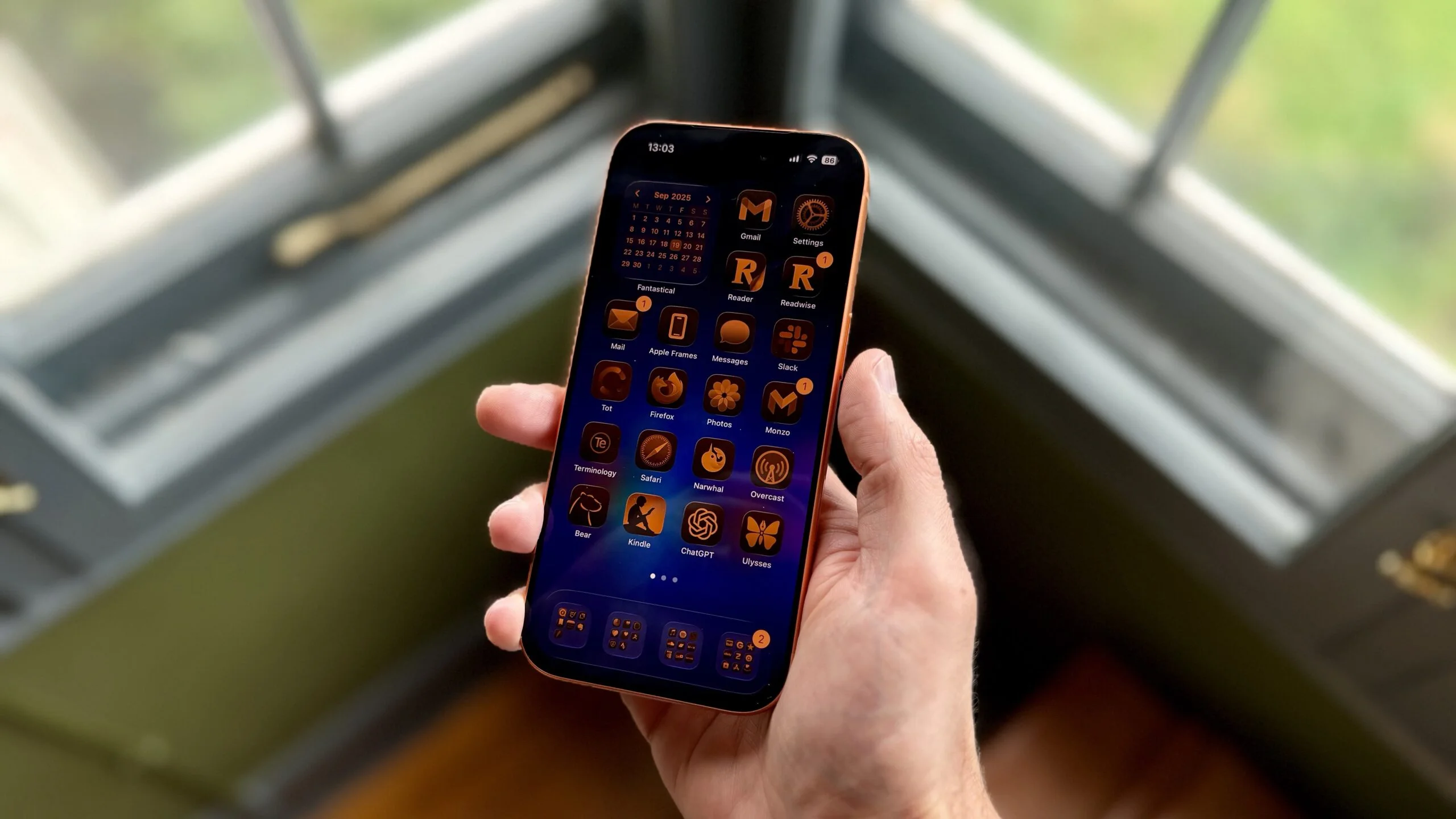 Tinted app icons match iphone 17 cosmic orange scaled.webp