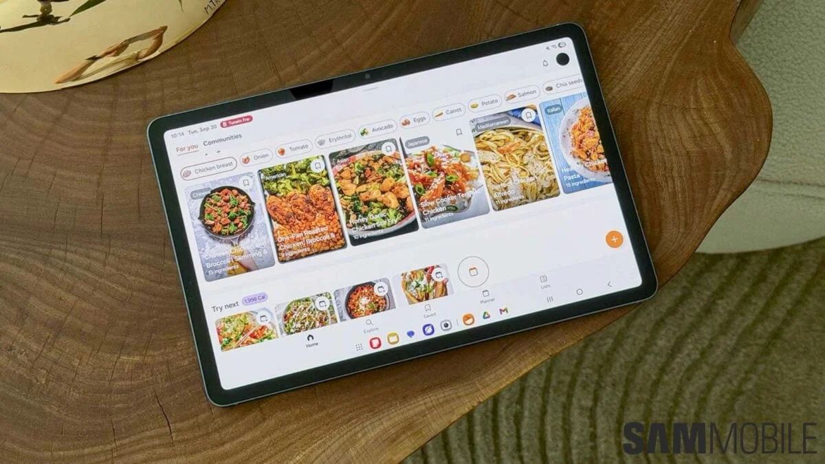 Samsung food tablet ui design galaxy tab s11.webp